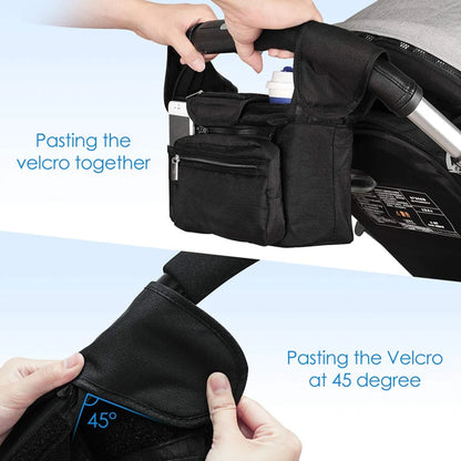 Universal Stroller Organiser Bag – Insulated Cup Holders & Storage