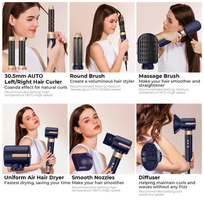 7-in-1 Hot Air Styler & Hair Dryer Brush Set – Multi-Styling Hair Tool