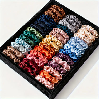 19-Piece Thin Scrunchies Hair Tie Set