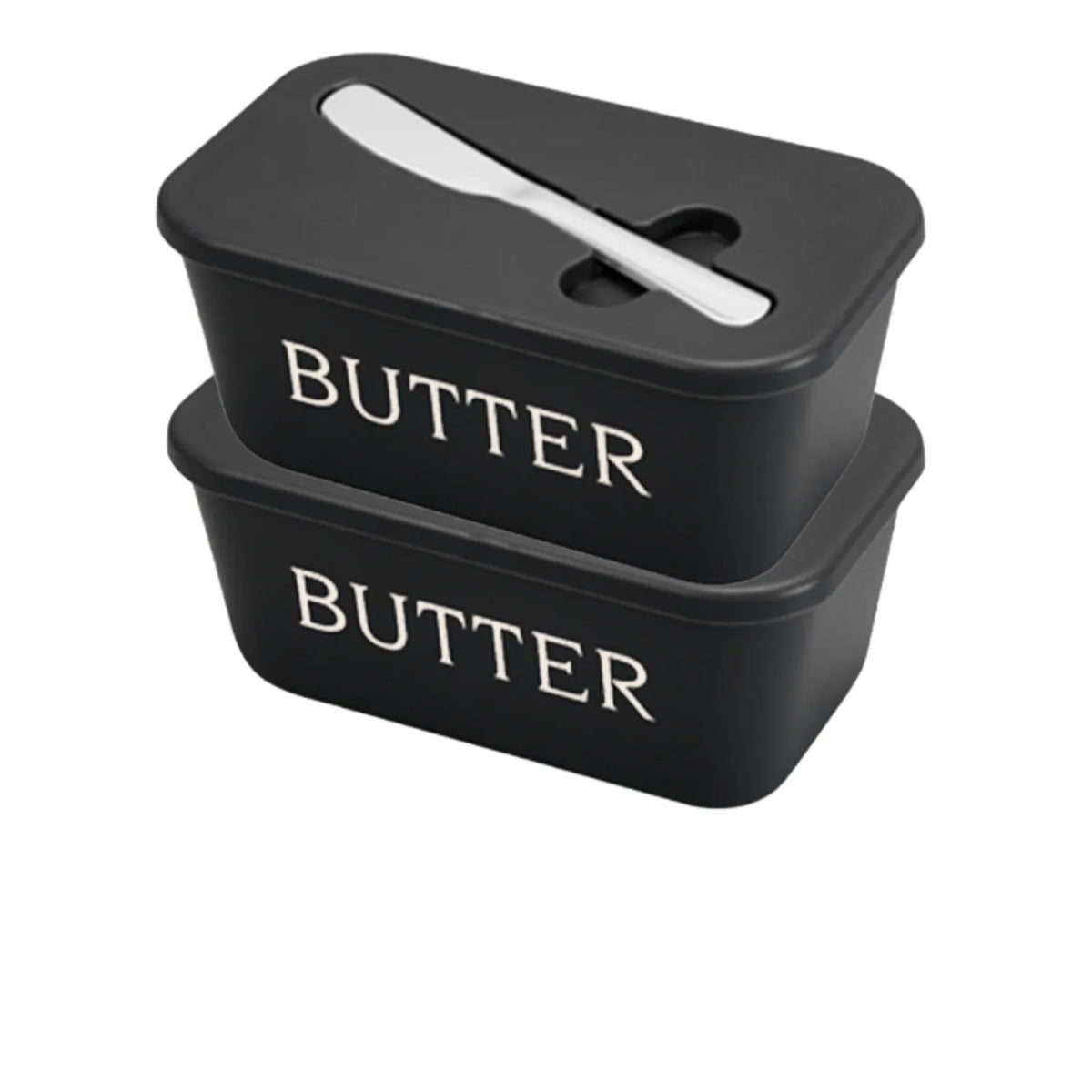 Butter Dish with Lid & Spreader Knife – Covered Butter Storage Container (16.7cm)