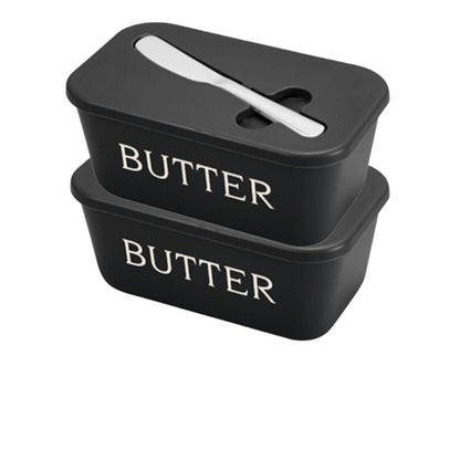 Butter Dish with Lid & Spreader Knife – Covered Butter Storage Container (16.7cm)