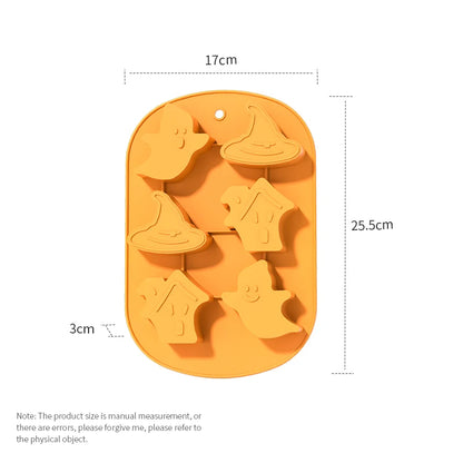 Halloween Silicone Baking Mould – Pumpkin, Ghost, Bat, Skeleton & Witch Hat Shapes