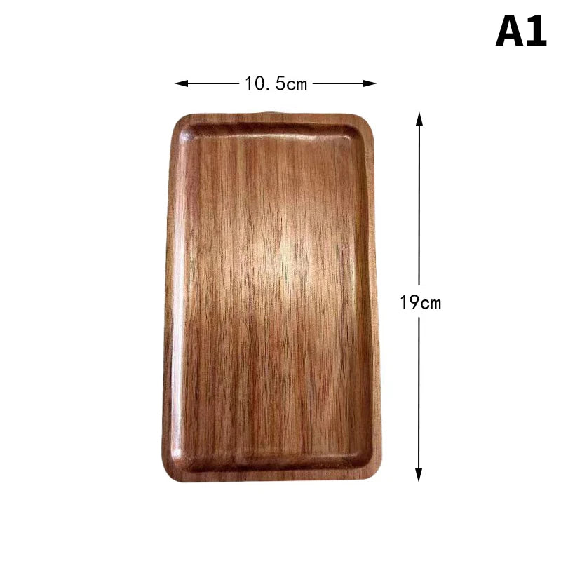Japanese Style Wooden Serving Tray – Solid Wood Snack, Dessert & Tea Plate