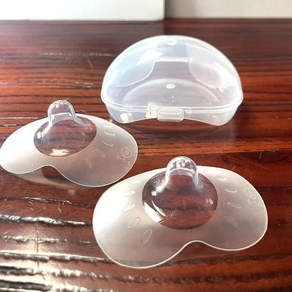 2-Pack Silicone Nipple Shields – Soft Breastfeeding Nipple Protectors with Storage Case