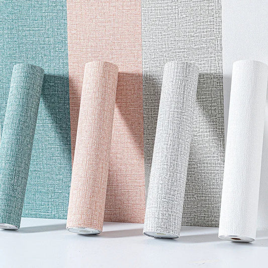 3D Linen Waterproof Self-Adhesive Wall Paper (5 colours available)