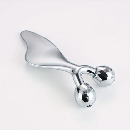 2-in-1 Facial Massager & Gua Sha Tool – Cooling Face Roller for Face, Neck & Body