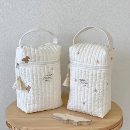 Quilted Baby Nappy Caddy Organiser – Portable Nursery & Stroller Storage Bag