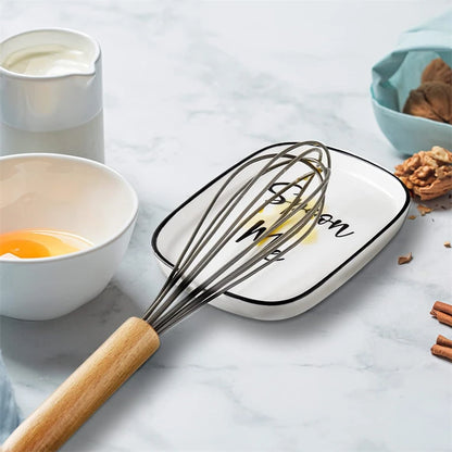 Ceramic Spoon Rest – Heat-Resistant Kitchen Utensil Holder for Stovetop & Countertop