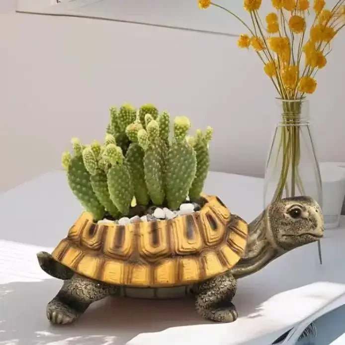 Turtle Planter Ornament – Resin Succulent & Bonsai Plant Pot