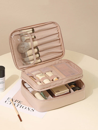 Travel Toiletry & Makeup Organiser Bag – Oxford Cloth Single or Double Layer Cosmetic Storage Case