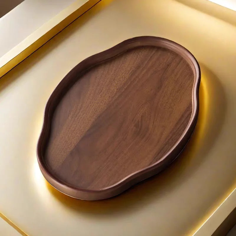 Natural Wooden Serving Tray – Decorative Fruit, Cheese & Coffee Table Platter