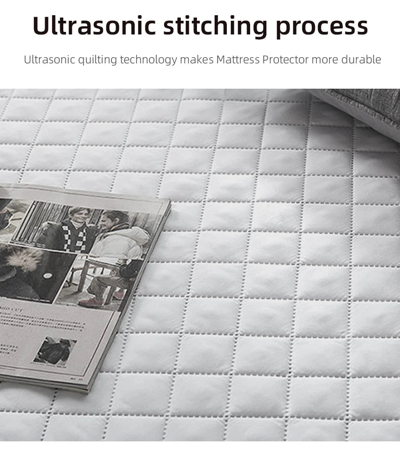 Quilted Mattress Protector – Washable Mattress Cover with Elastic Fit