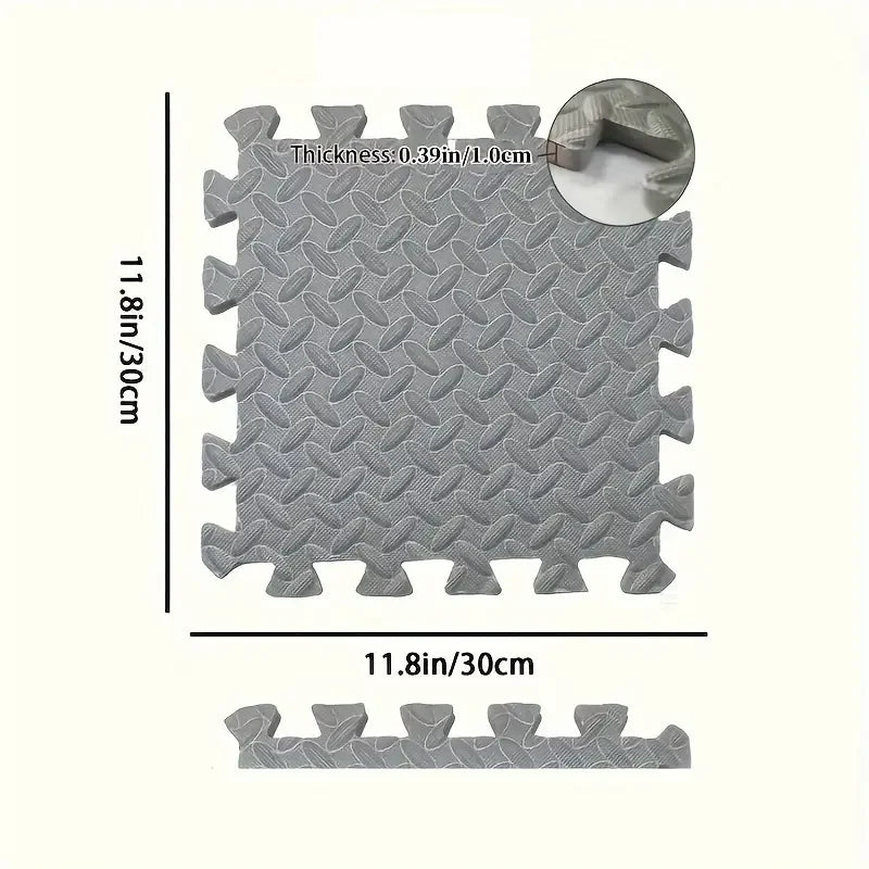 16-Piece EVA Interlocking Gym Floor Mats – 30 × 30cm Non-Slip Exercise & Equipment Protection Tiles