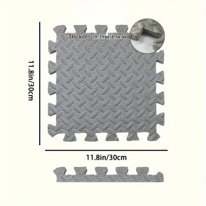 16-Piece EVA Interlocking Gym Floor Mats – 30 × 30cm Non-Slip Exercise & Equipment Protection Tiles