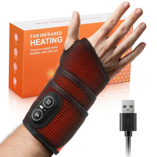 Heating Wrist Support Brace – USB Wrist Massager & Compression Wrap