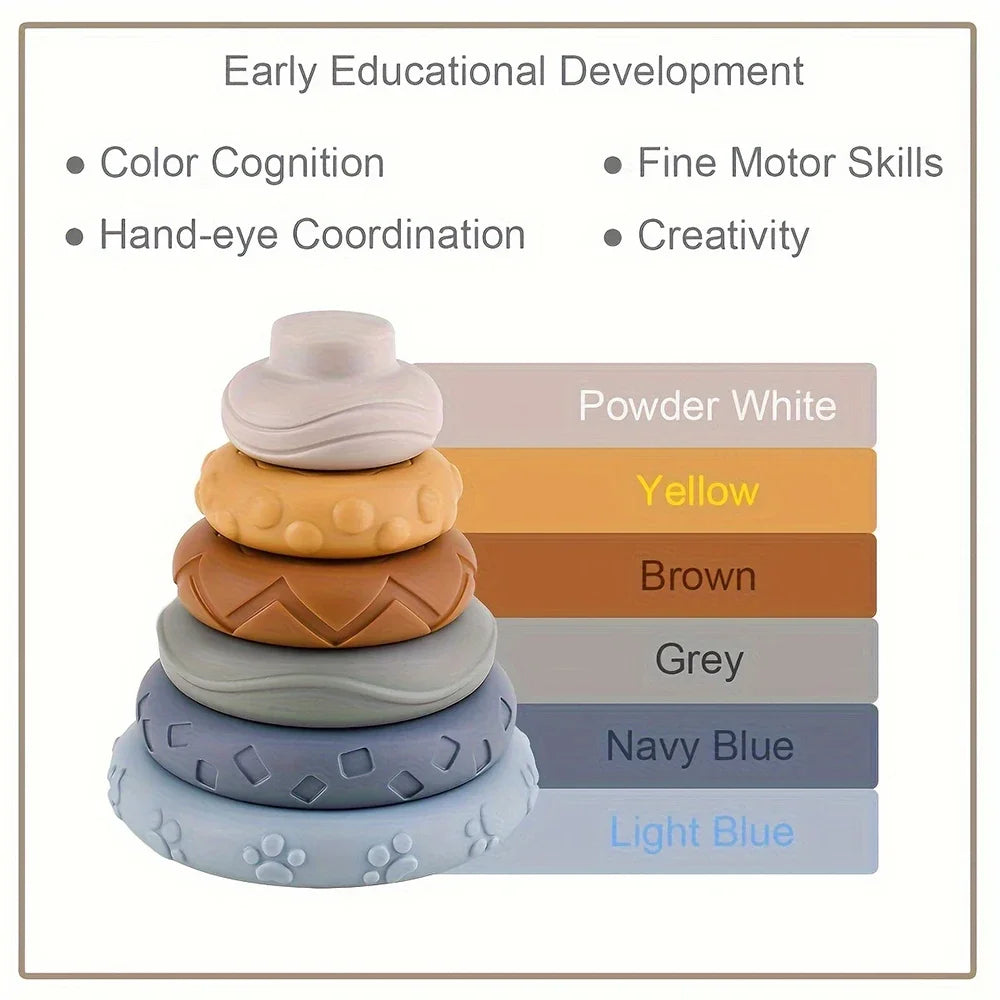 Soft Silicone Baby Building Blocks – Stack, Squeeze & Sensory Play Set