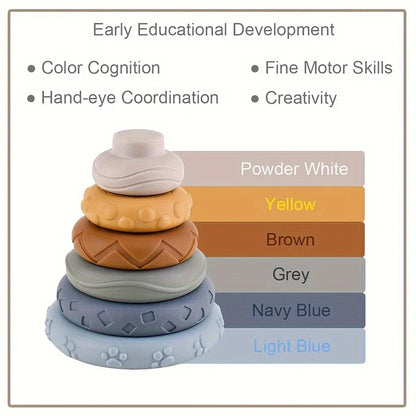 Soft Silicone Baby Building Blocks – Stack, Squeeze & Sensory Play Set