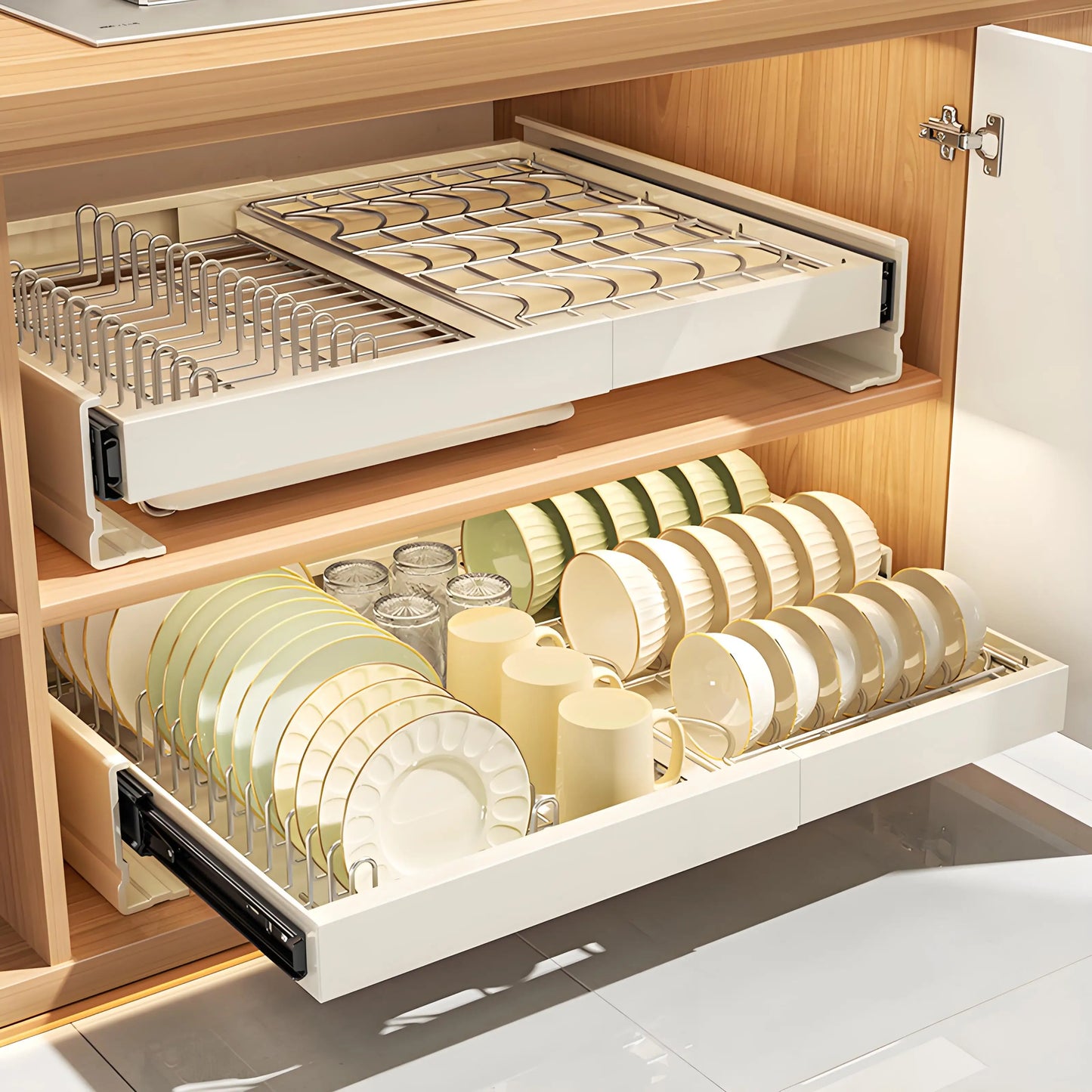 Pull-Out Cabinet Organiser – Under Sink & Kitchen Dish Storage Rack