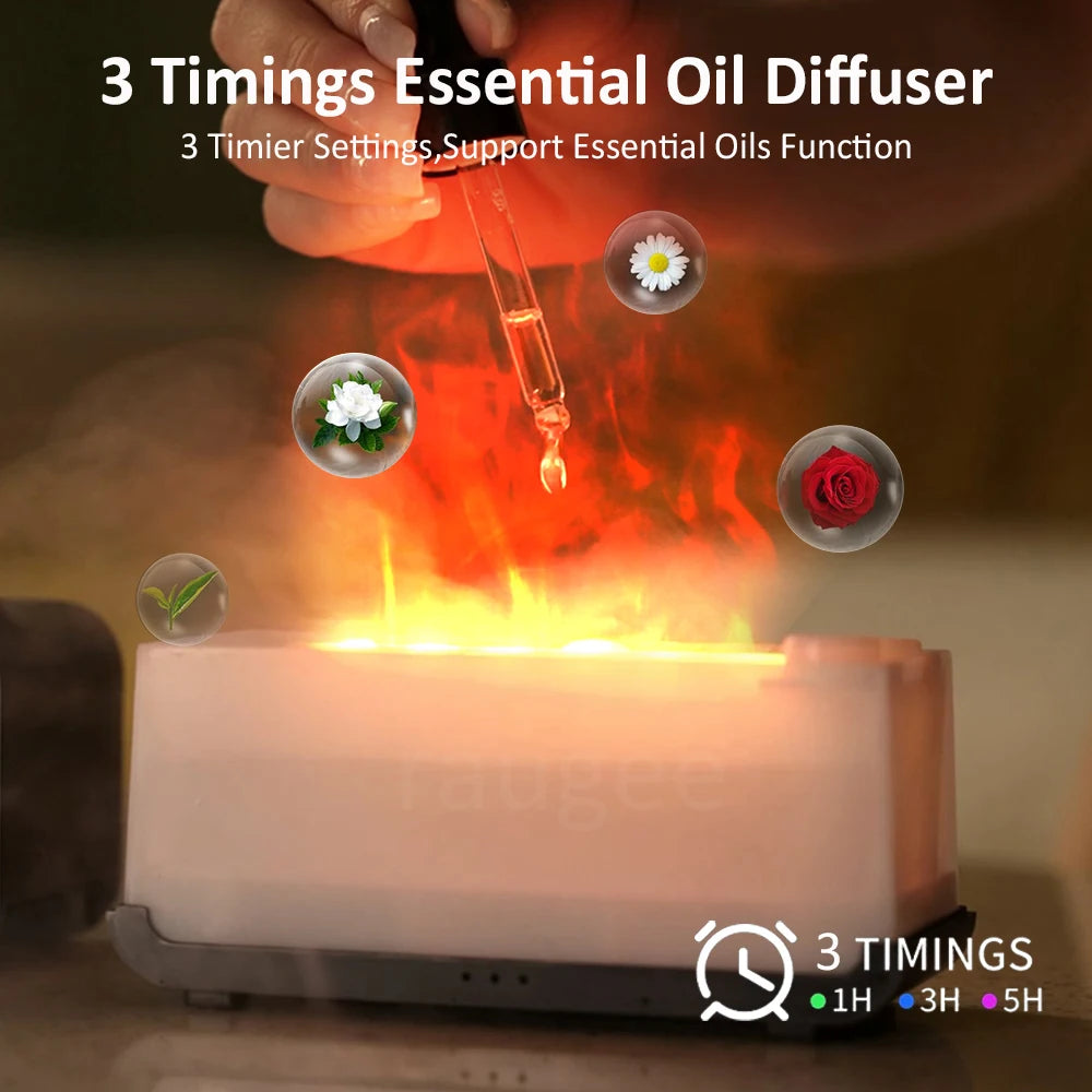 Flame Aroma Diffuser Humidifier – LED Essential Oil Air Humidifier