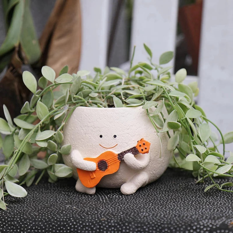 Smiley Face Guitar Planter