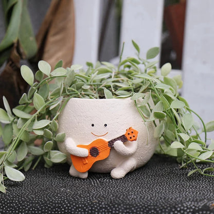 Smiley Face Guitar Planter