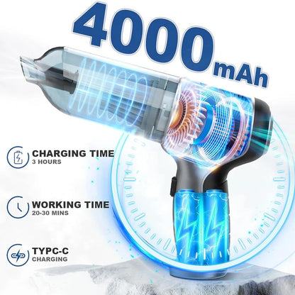 Portable Handheld Car Vacuum – Wireless High Suction Cleaner