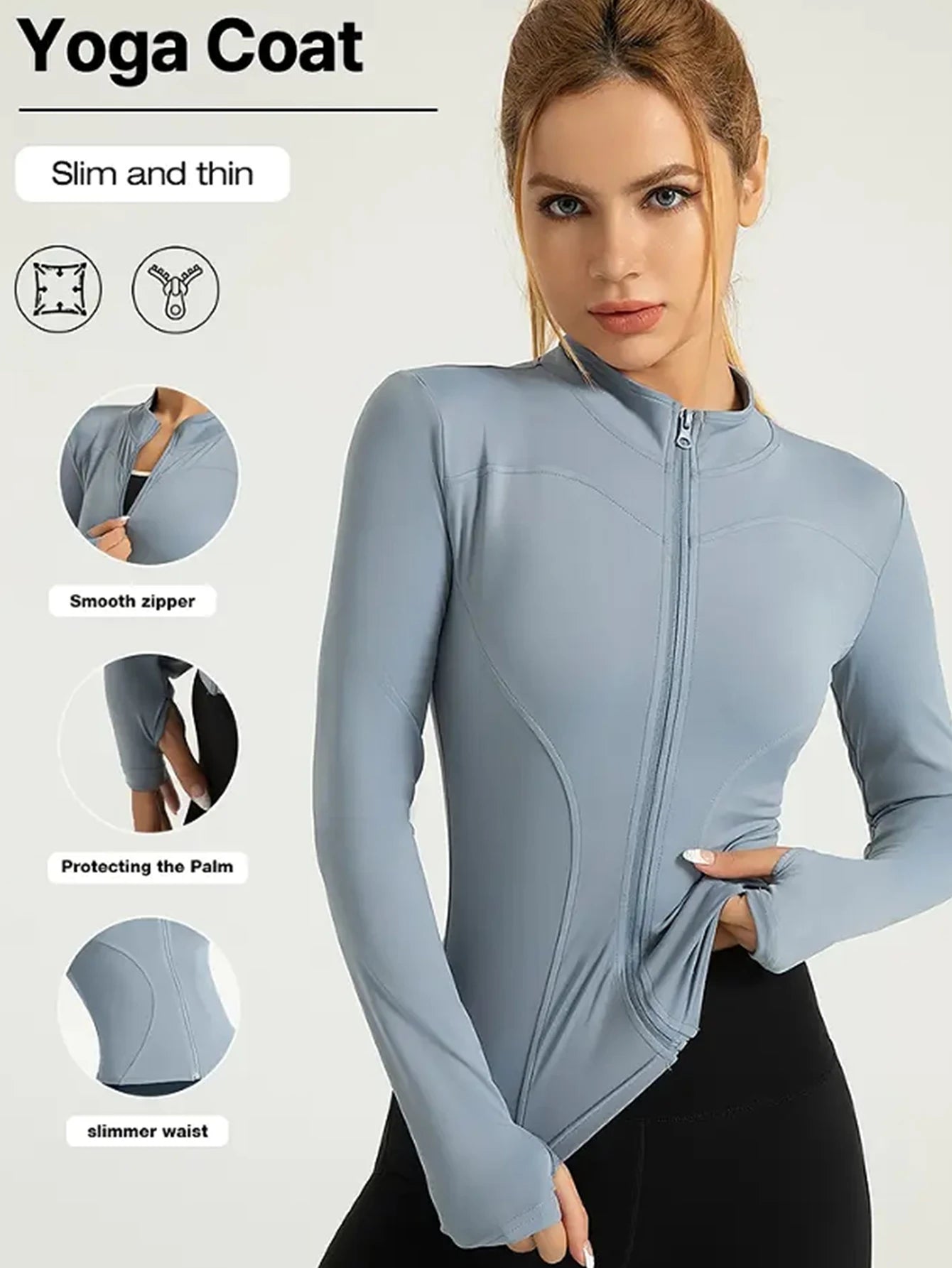 Women's Quick-Dry Fitness Jacket – Long Sleeve Zip-Up Pilates & Activewear Top