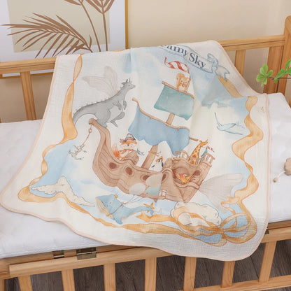 Pure Cotton Muslin Baby Bath Towel & Swaddle Blanket – Soft Newborn Gauze Wrap