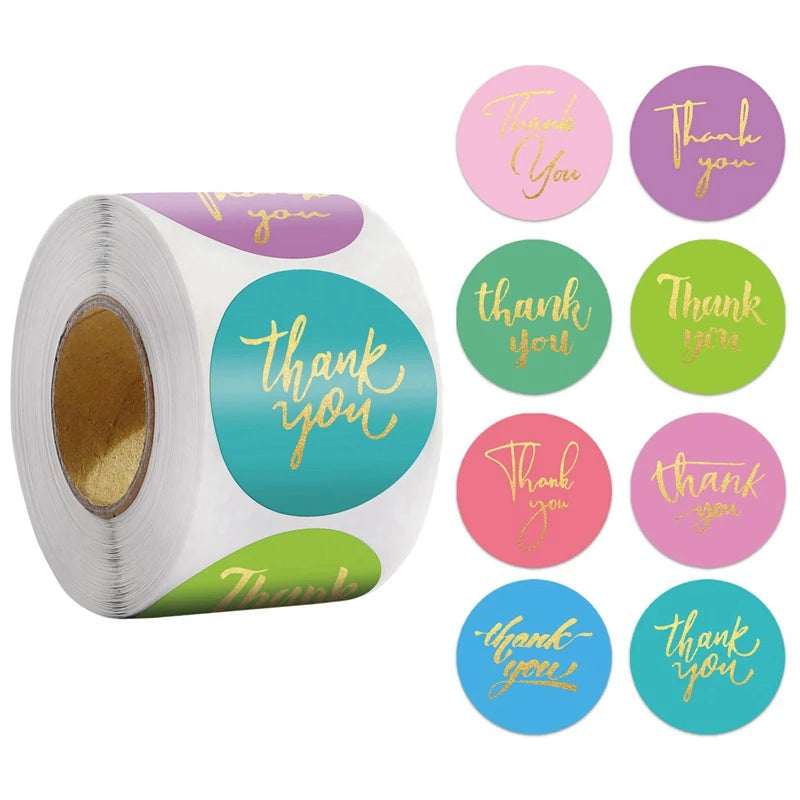 Thank You Stickers – Round Packaging & Gift Sealing Labels