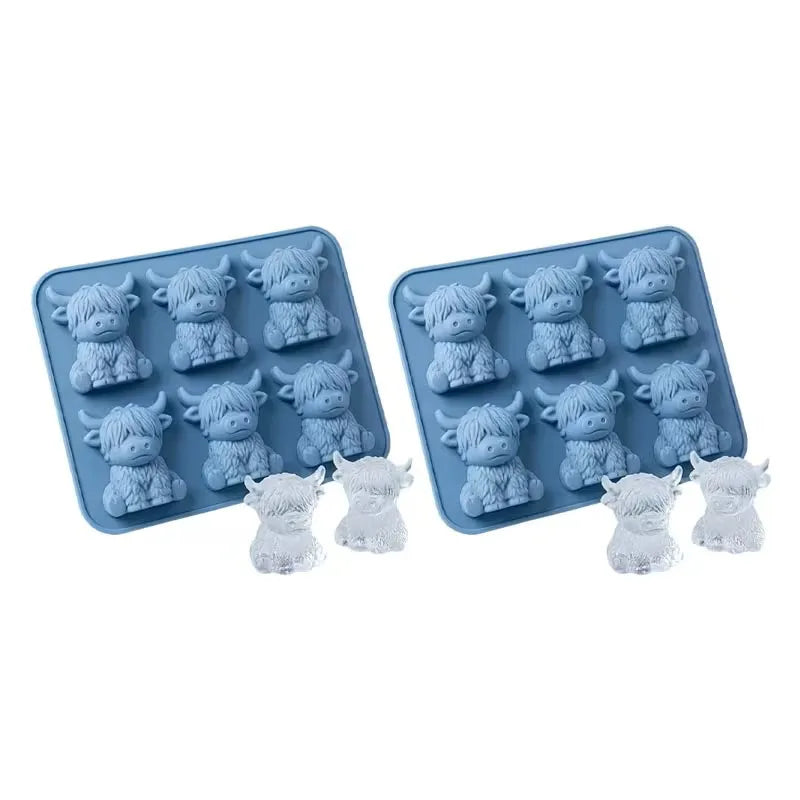 Highland Cow Silicone Ice Cube Mould – Cute 3D Ice Tray for Drinks & Cocktails