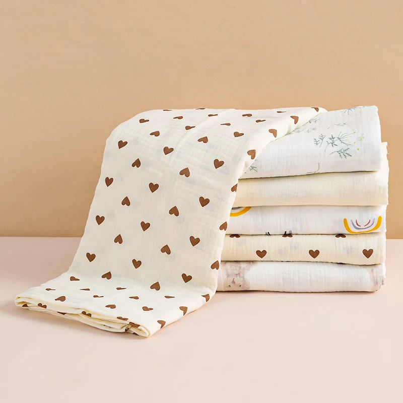 Cotton Muslin Baby Swaddle Blanket – 100 x 100cm Newborn Receiving Blanket