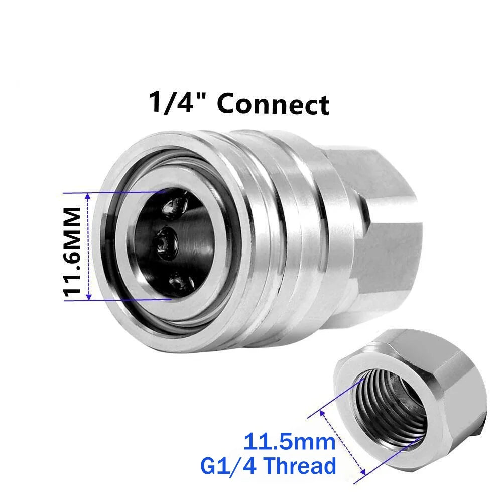 High Pressure Washer Quick Connect Plug & Coupler – Stainless Steel M14, M22 &amp; G1/4 Adapters