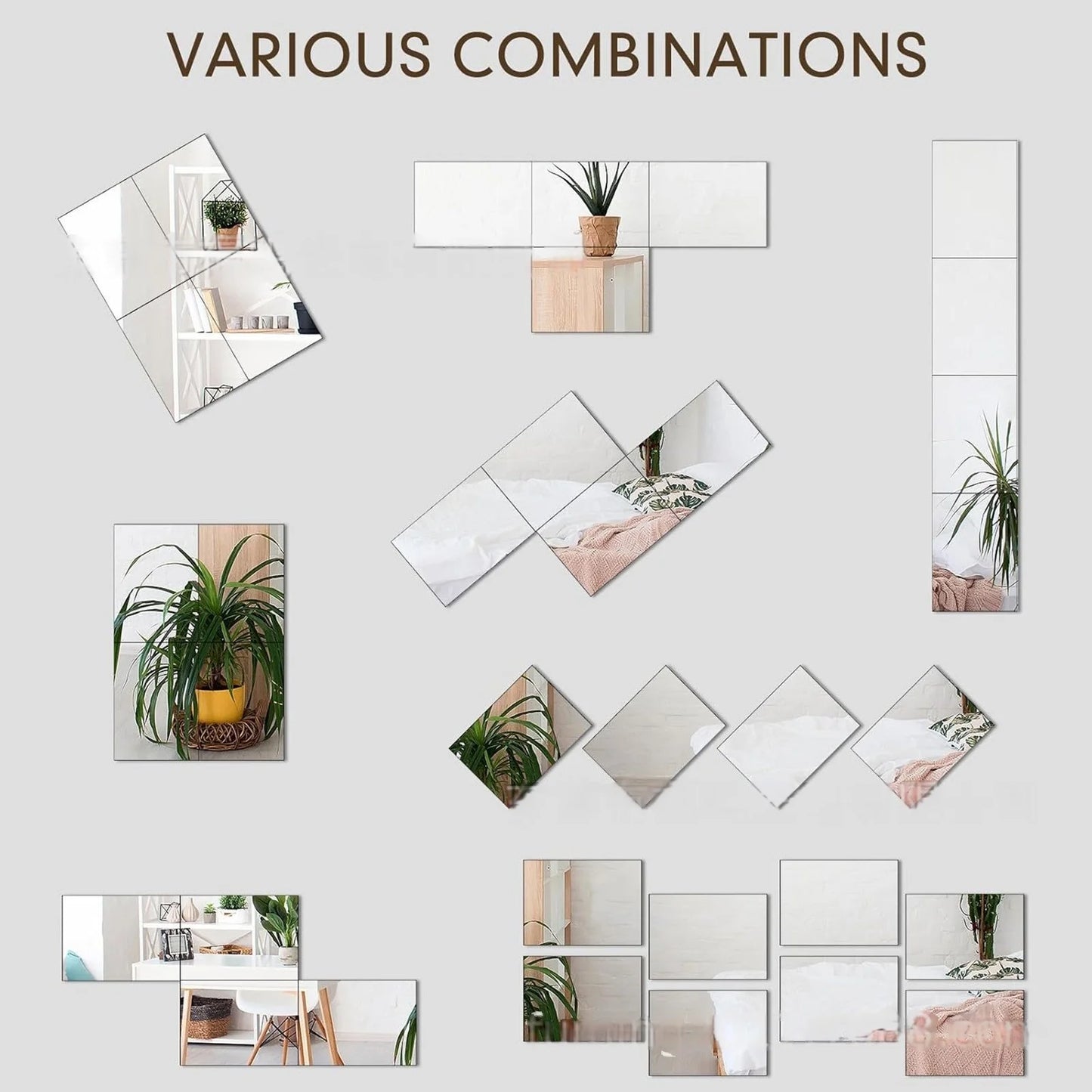 Peel & Stick Mirror Wall Tiles (10pcs)