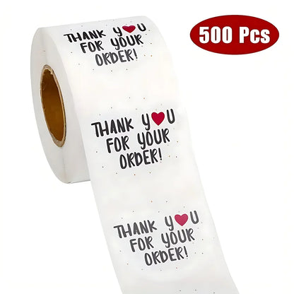 500-Pack Thank You for Your Order Stickers – Packaging Labels for Small Business