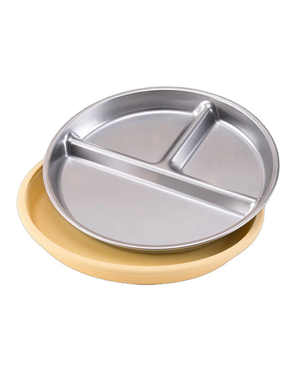 Stainless Steel Baby Suction Plate – Detachable Silicone Non-Slip Feeding Dish