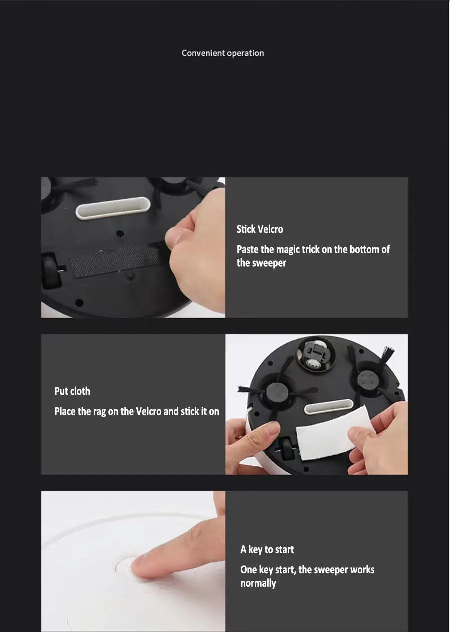 Mini Smart Robot Vacuum Cleaner – USB Rechargeable 3-in-1 Sweeper & Mop