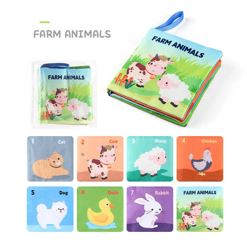 Montessori Sensory Baby Cloth Book – 3D Touch & Feel Learning Toy