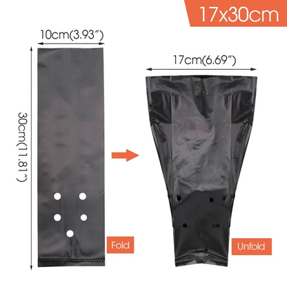 Black PE Seedling & Transplant Grow Bags – Punched Nursery Planting Bags