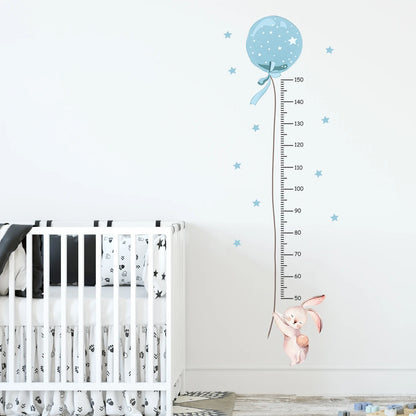 Cartoon Animal Height Chart Wall Stickers – Removable Growth Ruler Decals (3 Pack)