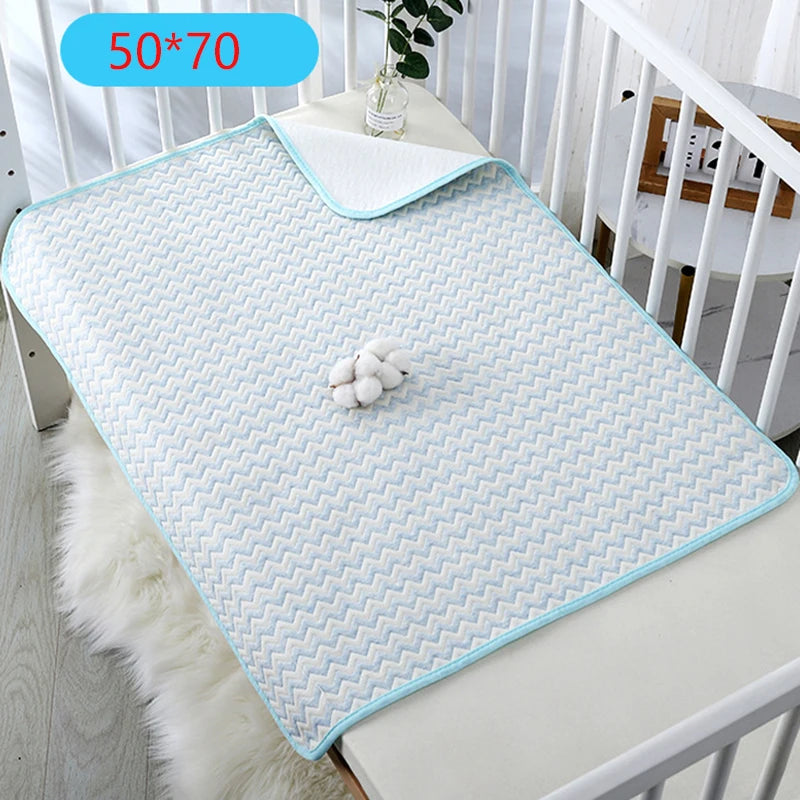Reusable Waterproof Baby Changing Mat – 50 × 70cm Cotton Nappy Change Pad