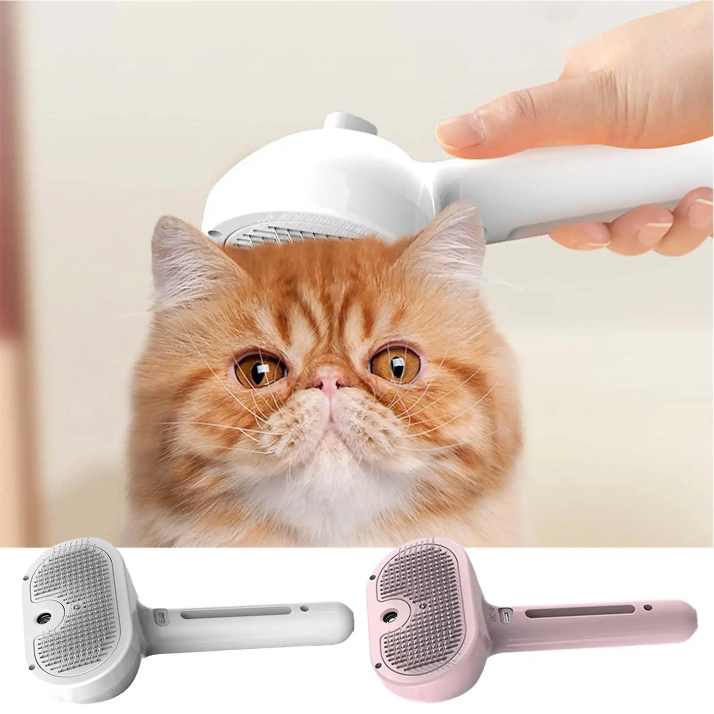 Electric Steam Pet Brush – 3-in-1 Grooming Tool for Dogs & Cats