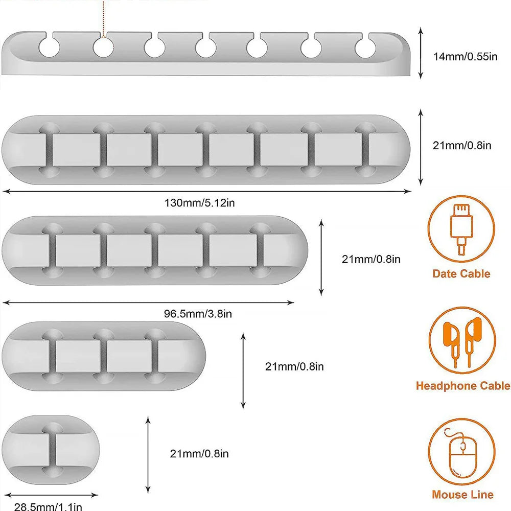 Adhesive Cable Clips – Self-Adhesive Cord Organisers for Desk, Charging & Home Office