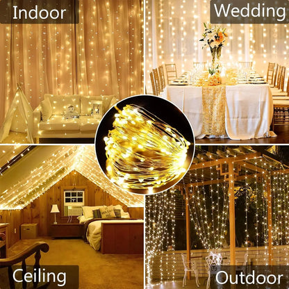 Solar LED Curtain Fairy Lights – Waterproof Outdoor String Lights for Garden & Home Décor