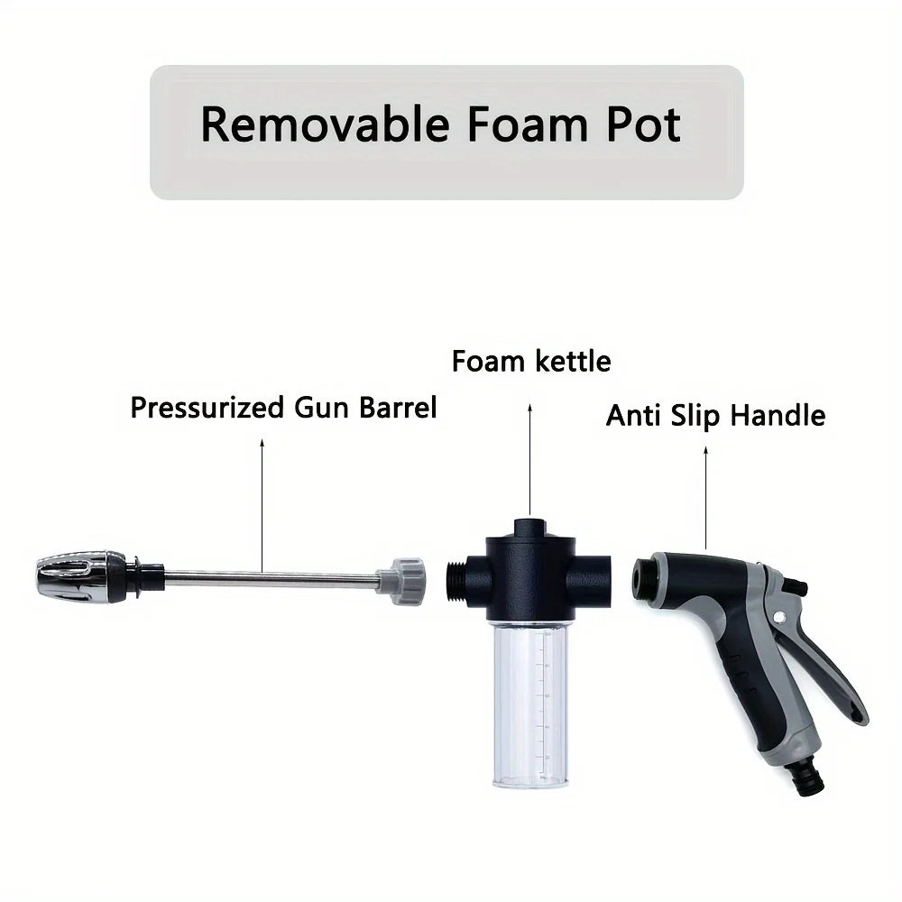 High-Pressure Garden Hose Spray Gun – Multi-Purpose Car Wash & Foam Cleaning Nozzle