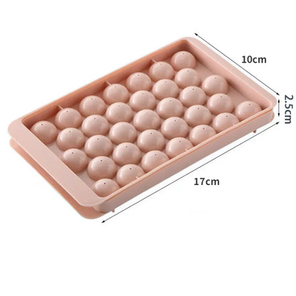 33-Cavity Round Ice Ball Maker – BPA-Free Sphere Ice Cube Tray