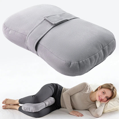 Plush Knee Pillow for Side Sleepers – Leg Support Cushion with Adjustable Strap & Washable Cover