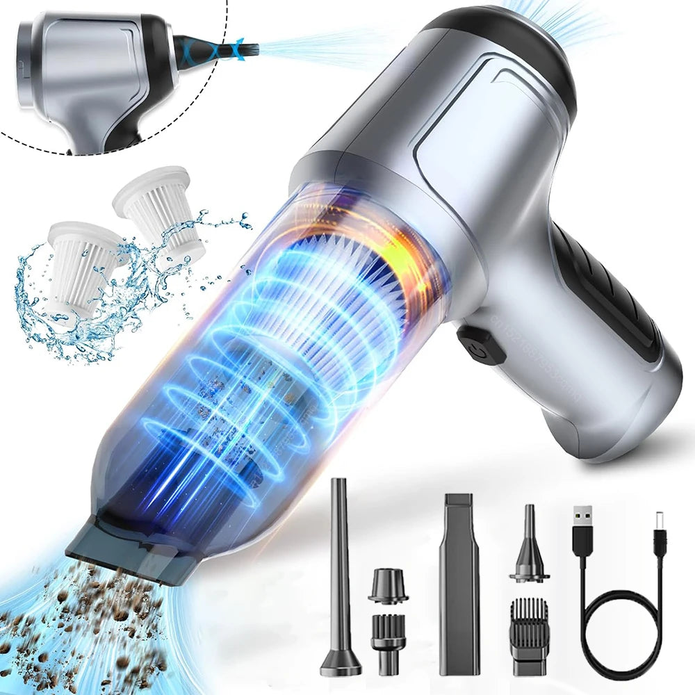 Portable Handheld Car Vacuum – Wireless High Suction Cleaner
