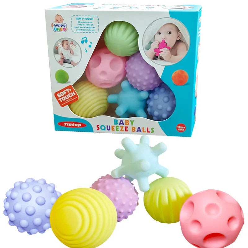 6-Piece Baby Sensory Ball Set – Soft Textured Touch & Grip Toys