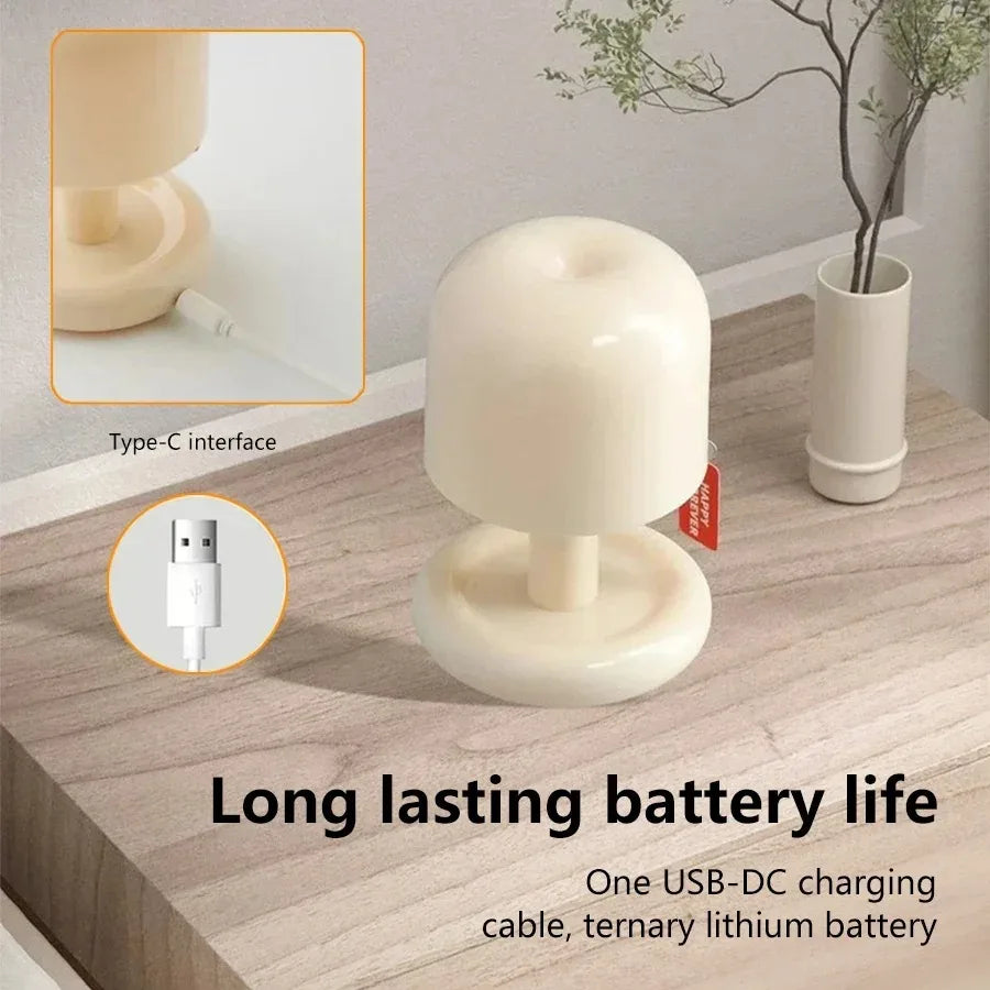 Mini Sunset Mushroom Night Light – USB Rechargeable LED Table Lamp