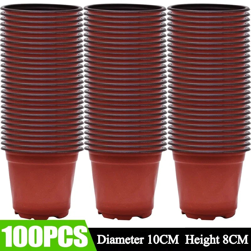 20–100 Pack Seedling Nursery Pots – Reusable 10cm Plant Growing Cups
